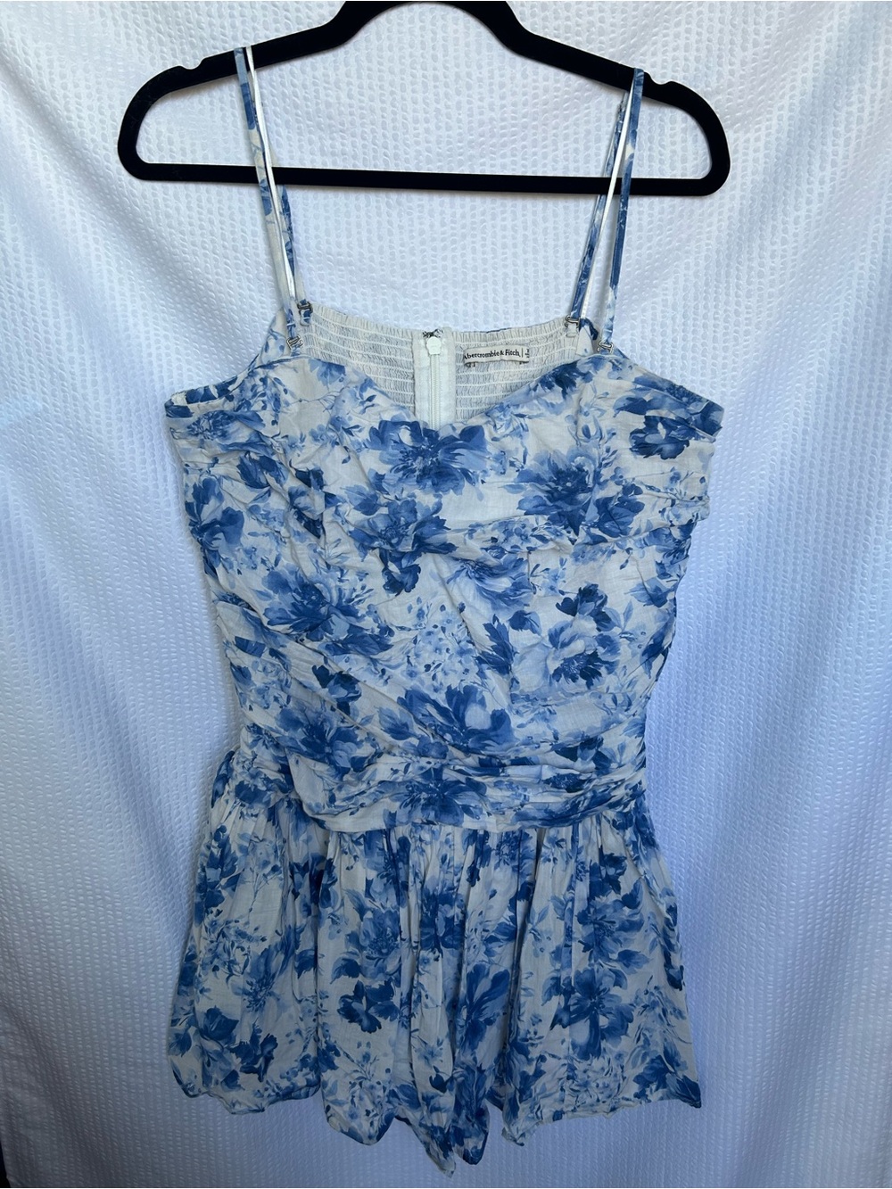 Abercrombie & Fitch Blue White Floral Smocked Mini Dress Size XL